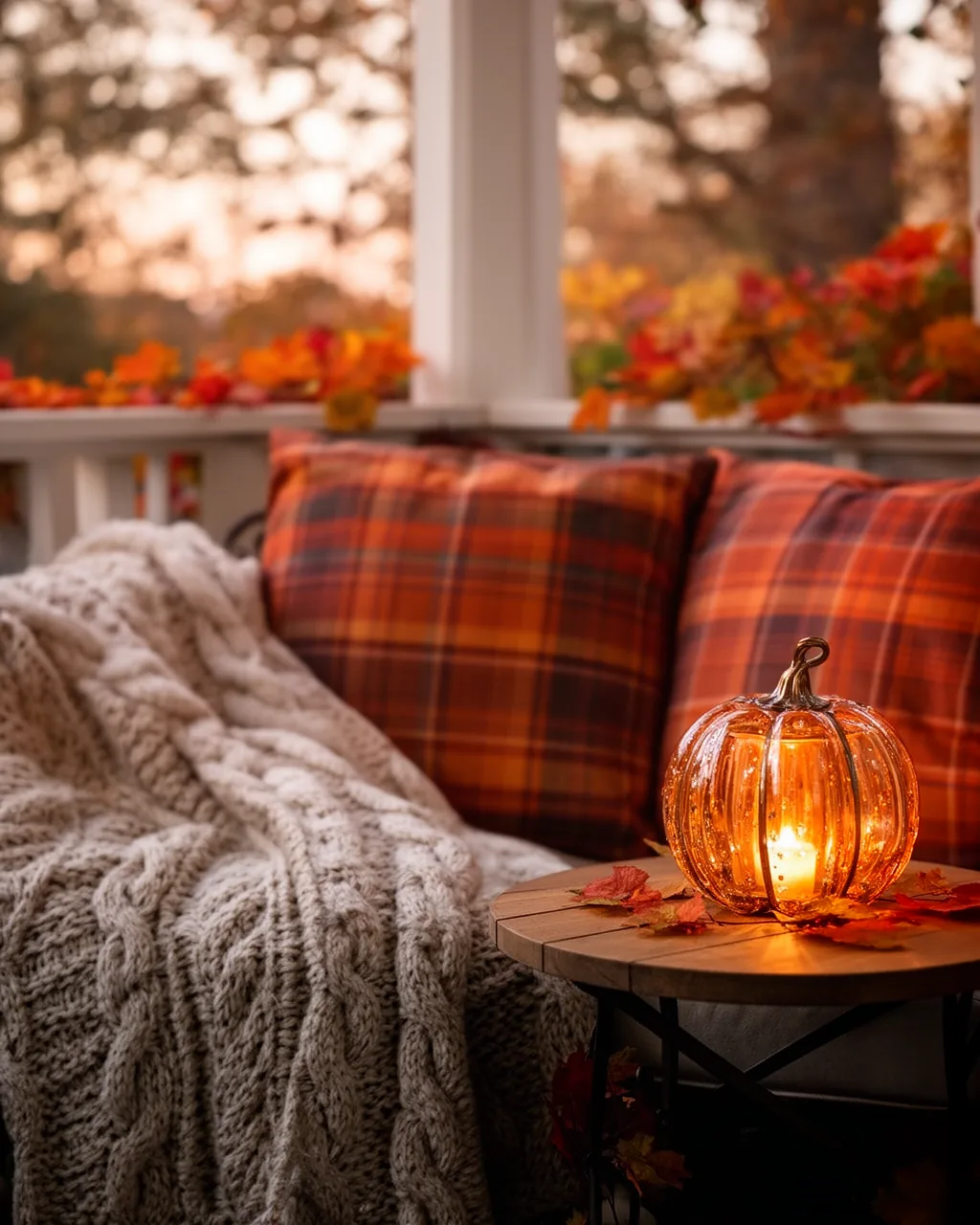 Lantern in a seating nook