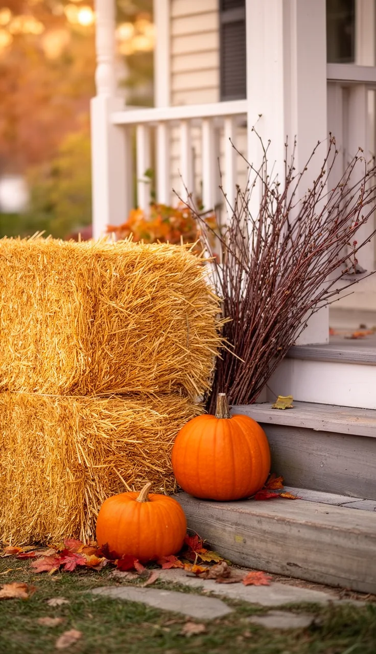 A budget hay bale display on a shoestring