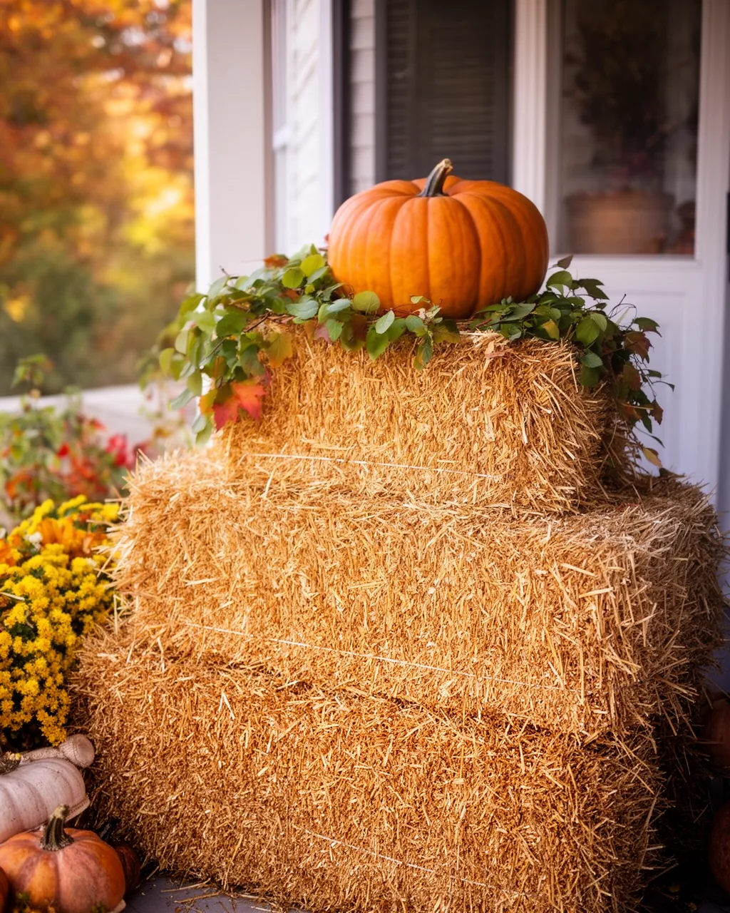 Graduated hay bale tower
