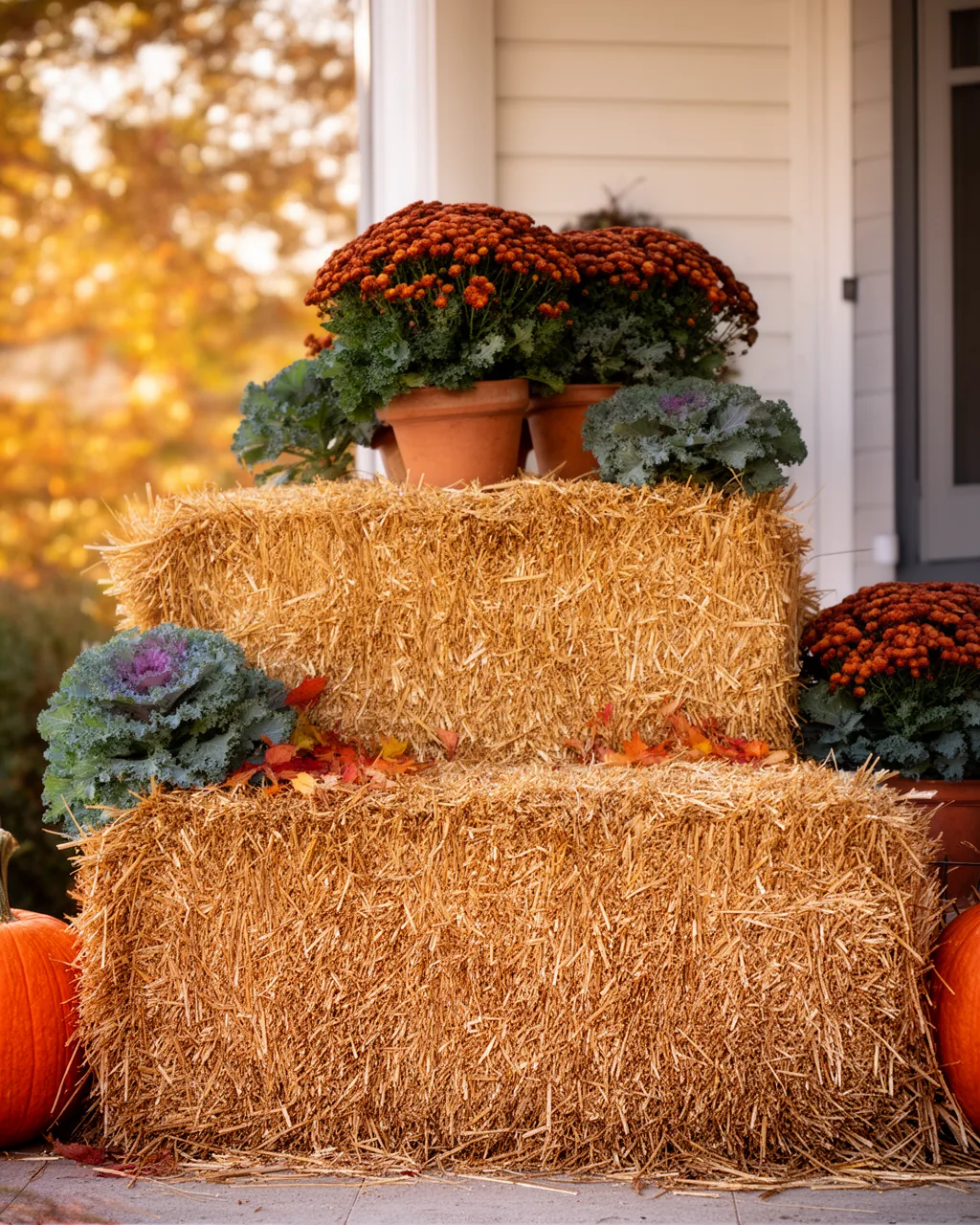 Hay bale plant riser