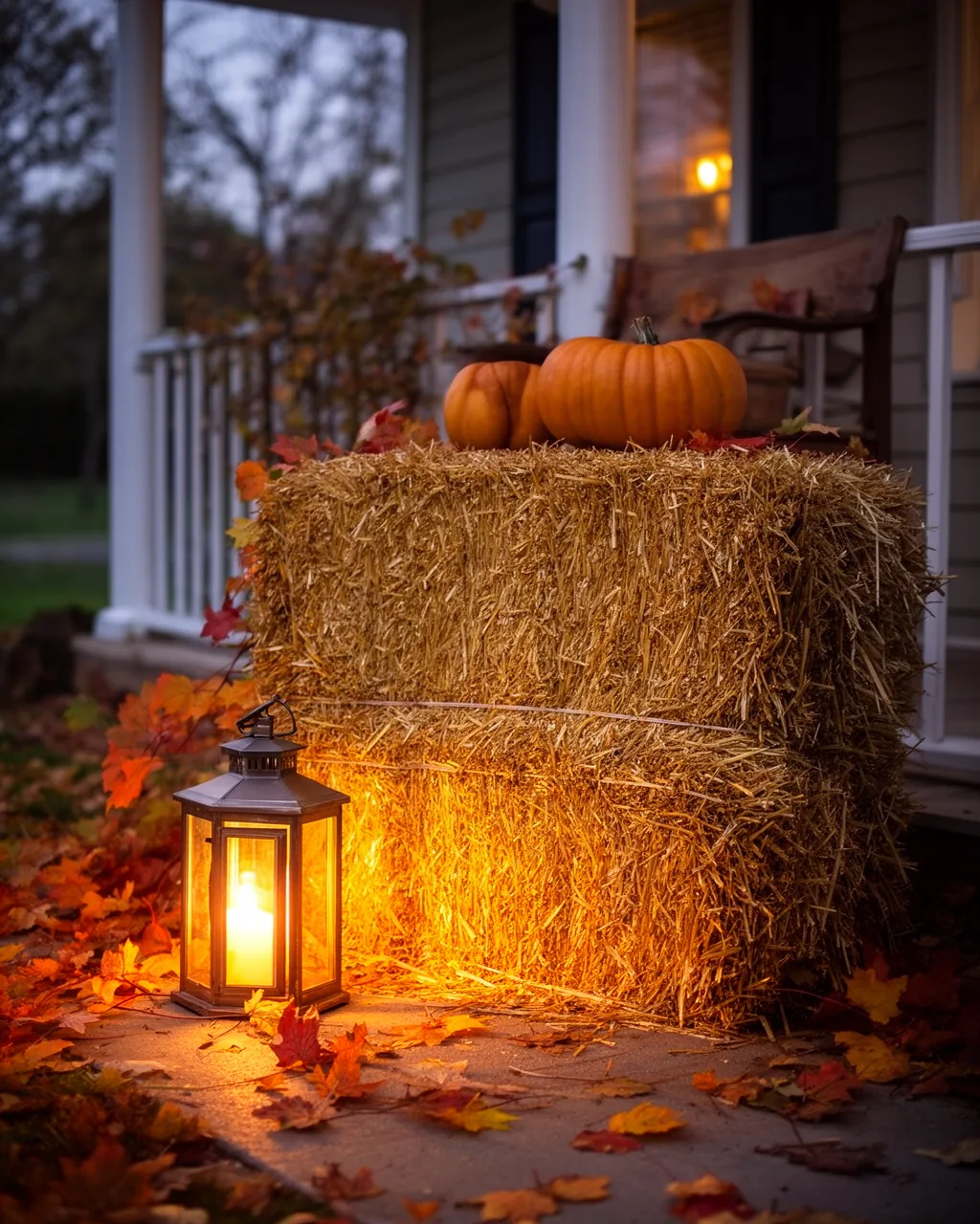 Evening hay bale glow