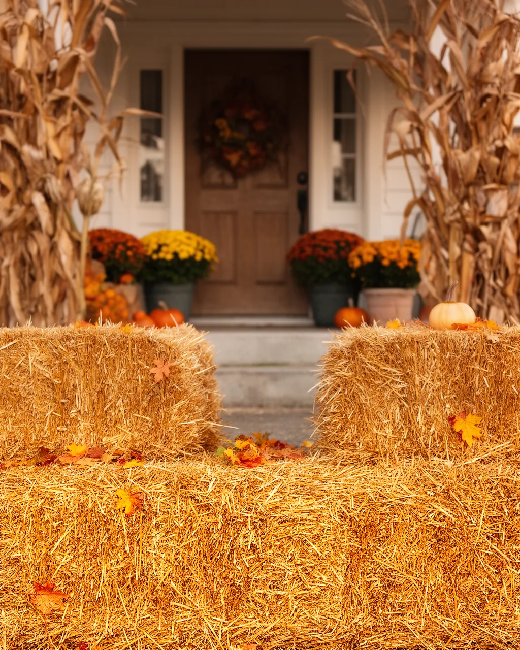 Farmhouse hay bale entry