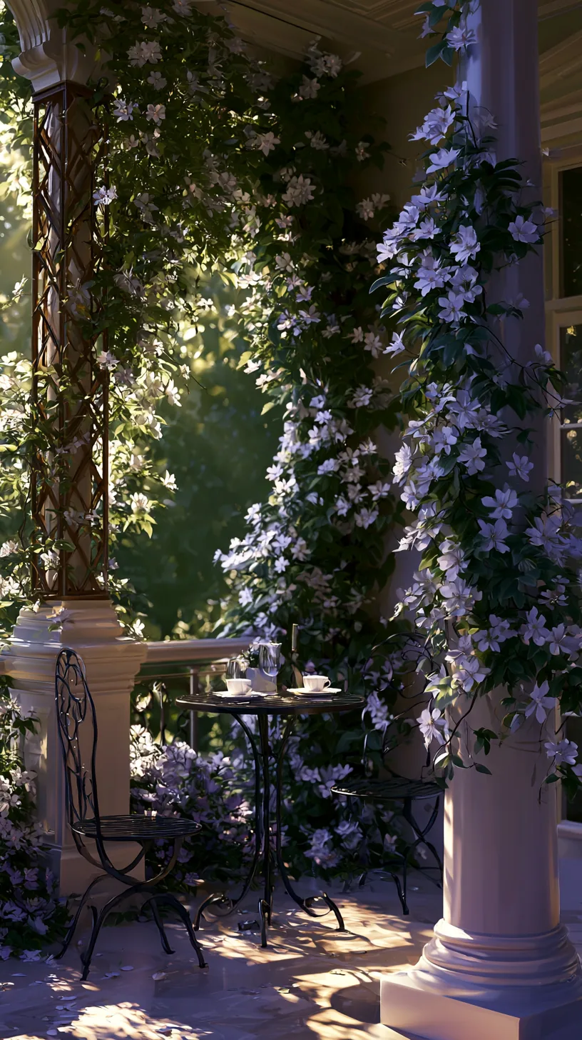 Climbing vines covering a porch trellis for natural green shade, photo 1 of 4