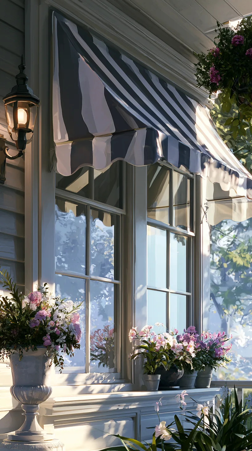Drop-arm awning angled over sunny porch windows, photo 4 of 4