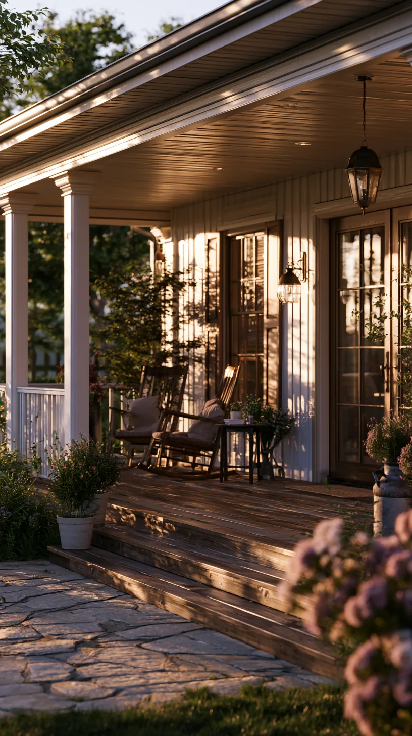Extended porch roof providing deep permanent shade over the entryway, photo 2 of 4