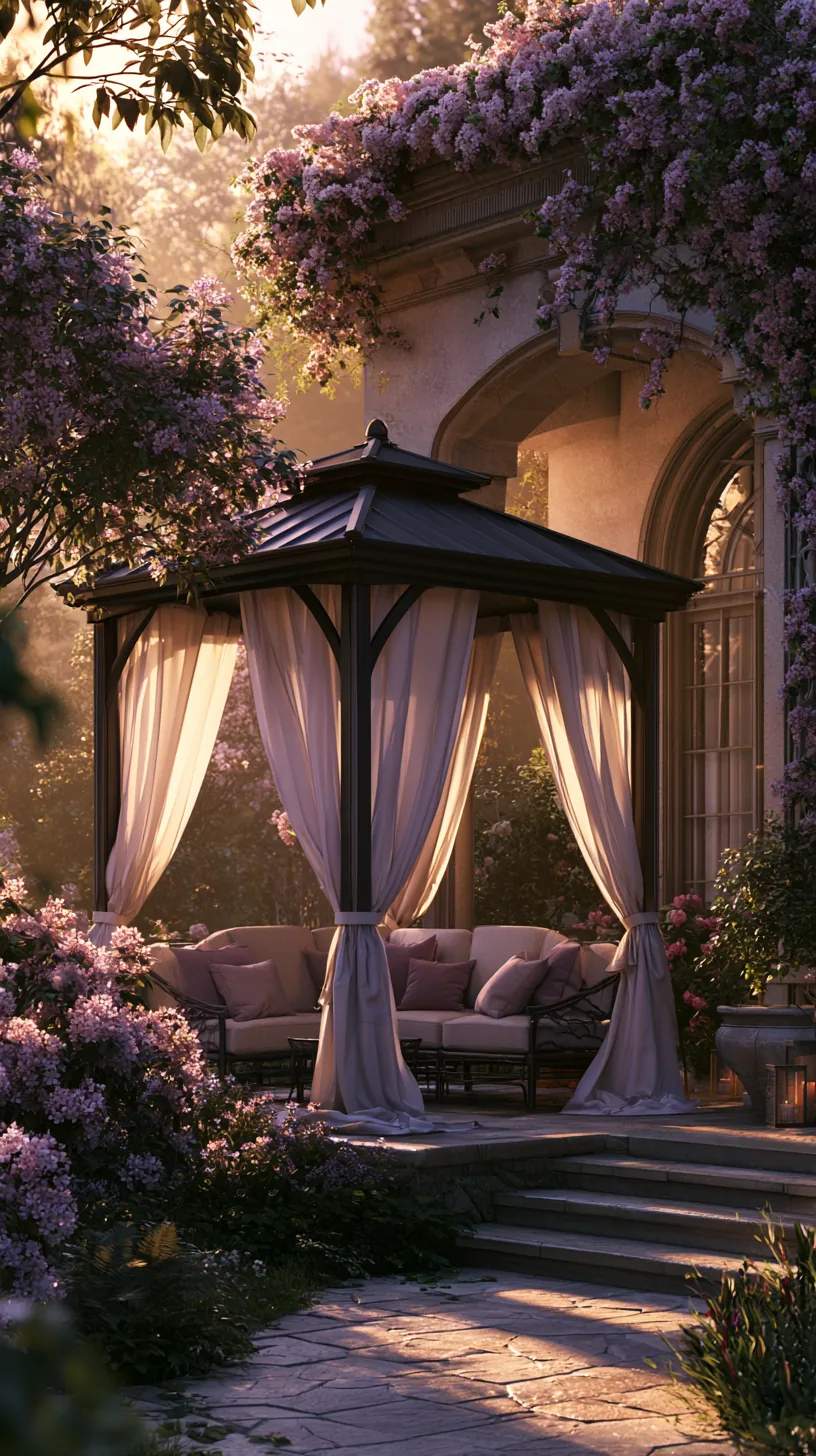 Freestanding gazebo beside a porch offering full overhead shelter, photo 3 of 4