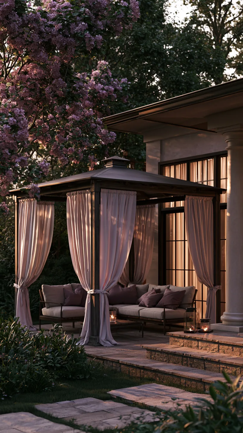 Freestanding gazebo beside a porch offering full overhead shelter, photo 4 of 4
