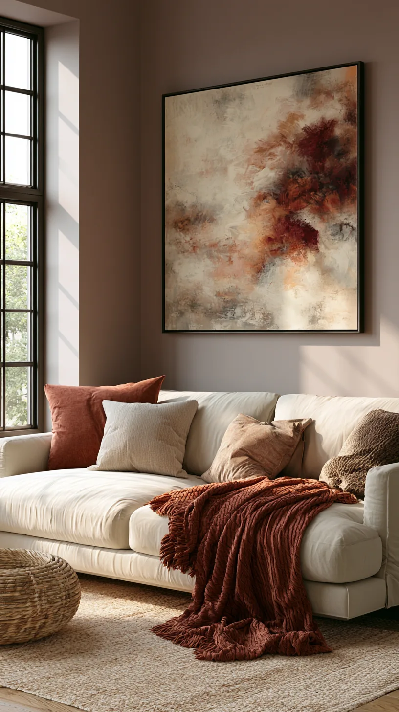 oversized canvas art hanging above a living room couch, photo 2 of 3