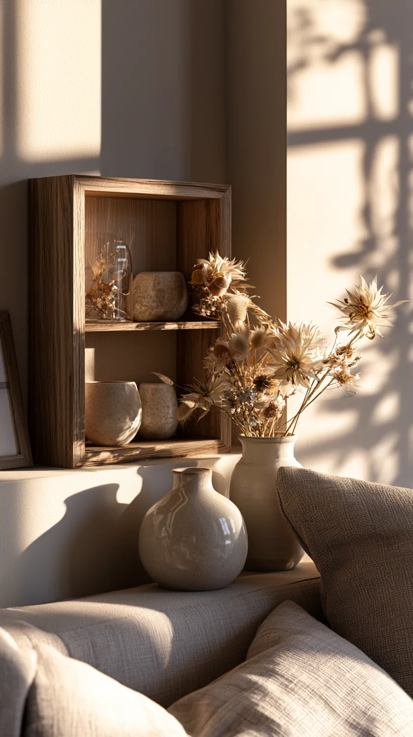 shadow box memory display on a living room wall, photo 2 of 3