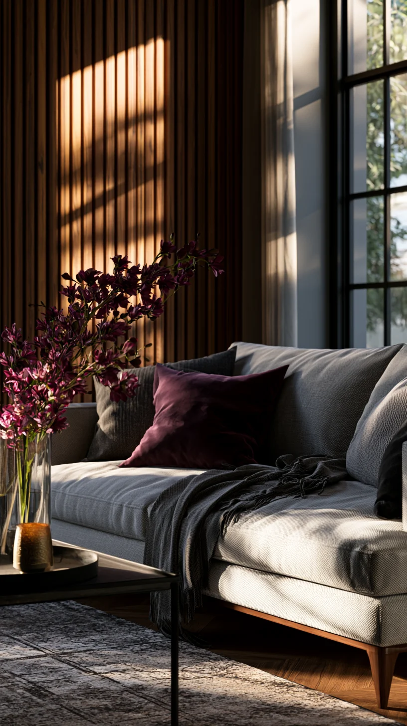 Textured wood wall panels covering a feature wall in a modern living room, photo 3 of 4