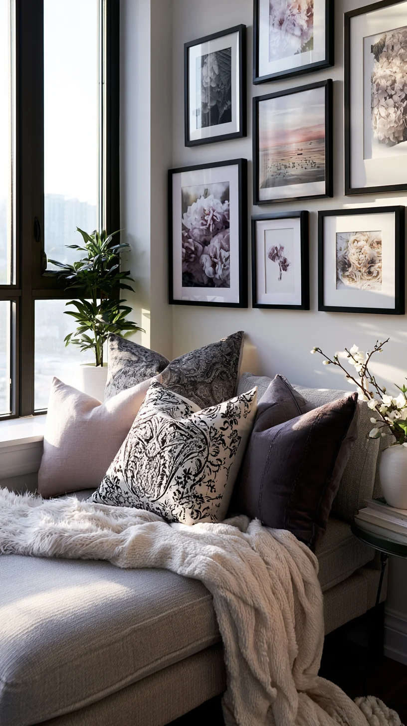 A personal, meaningful large art piece as the focal point of a living room wall, photo 4 of 4