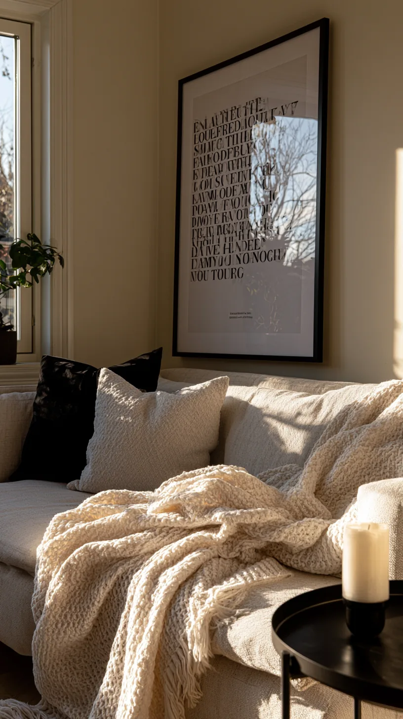 a typography word art mural on a living room wall, photo 3 of 7