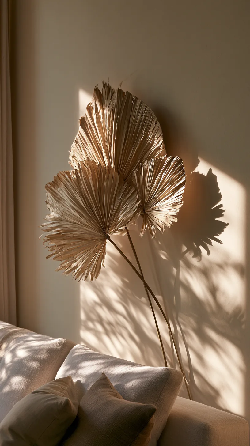 a large woven fan wall piece as art on a living room wall, photo 4 of 4