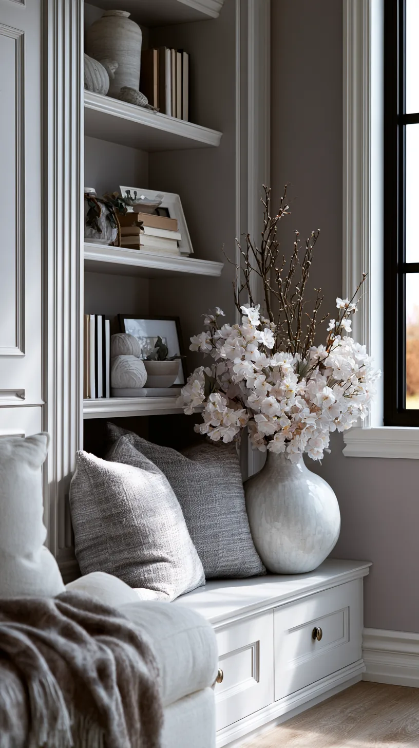 a set of seasonal accents refreshing a grey and white living room, photo 1 of 4