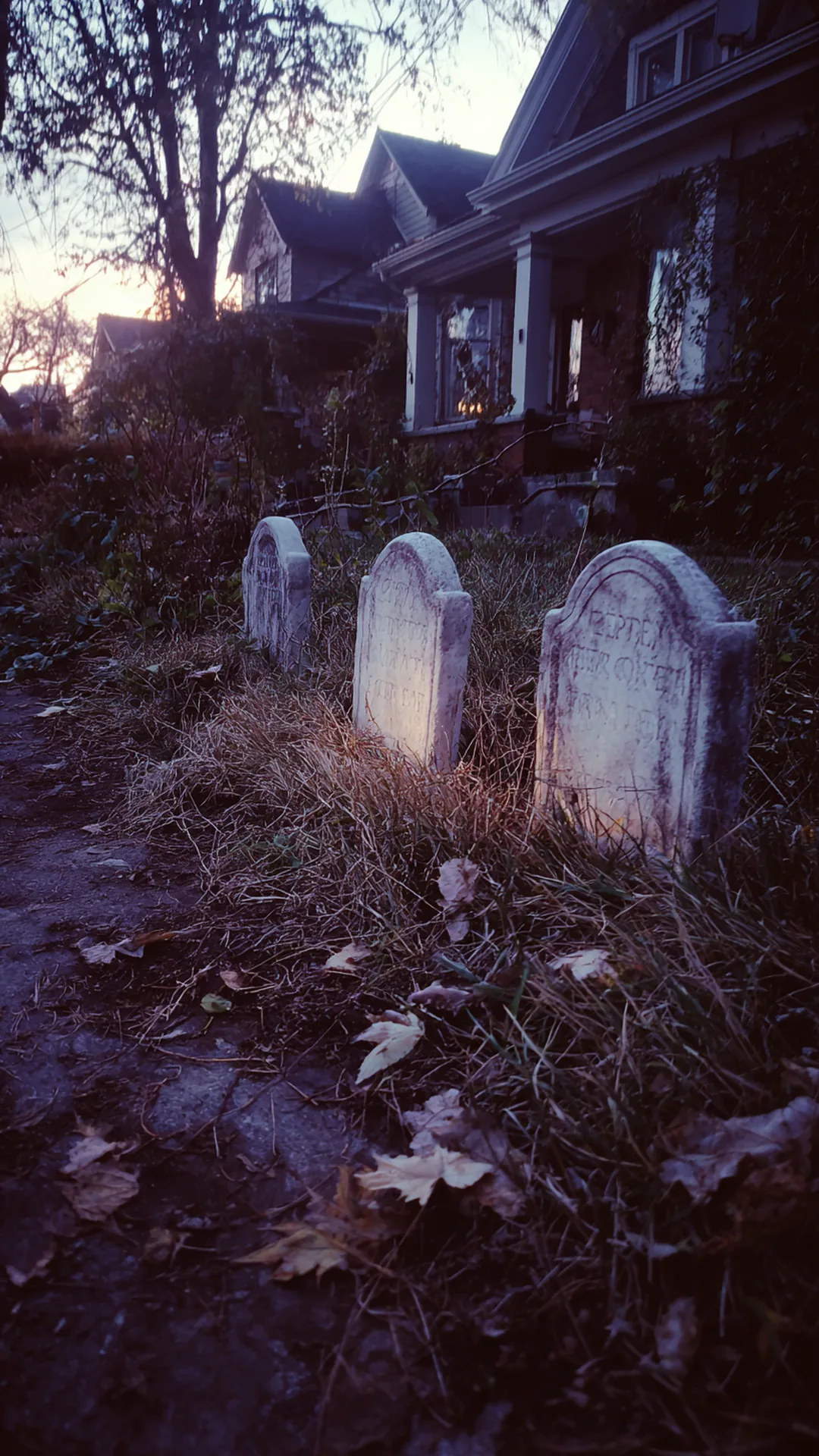 diy foam tombstones anchored in a front lawn — photo 2 of 5