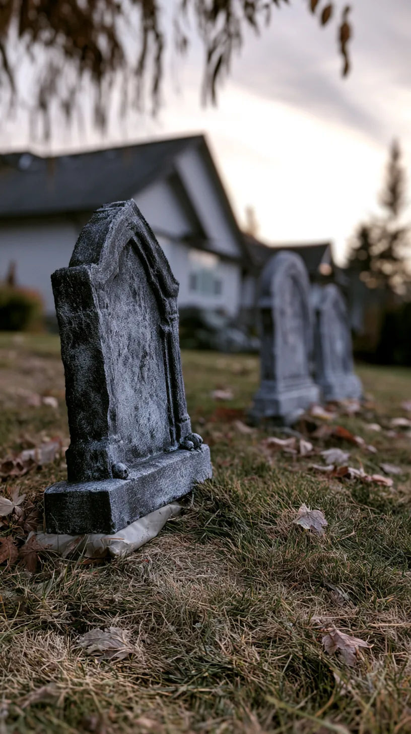 diy foam tombstones anchored in a front lawn — photo 3 of 5