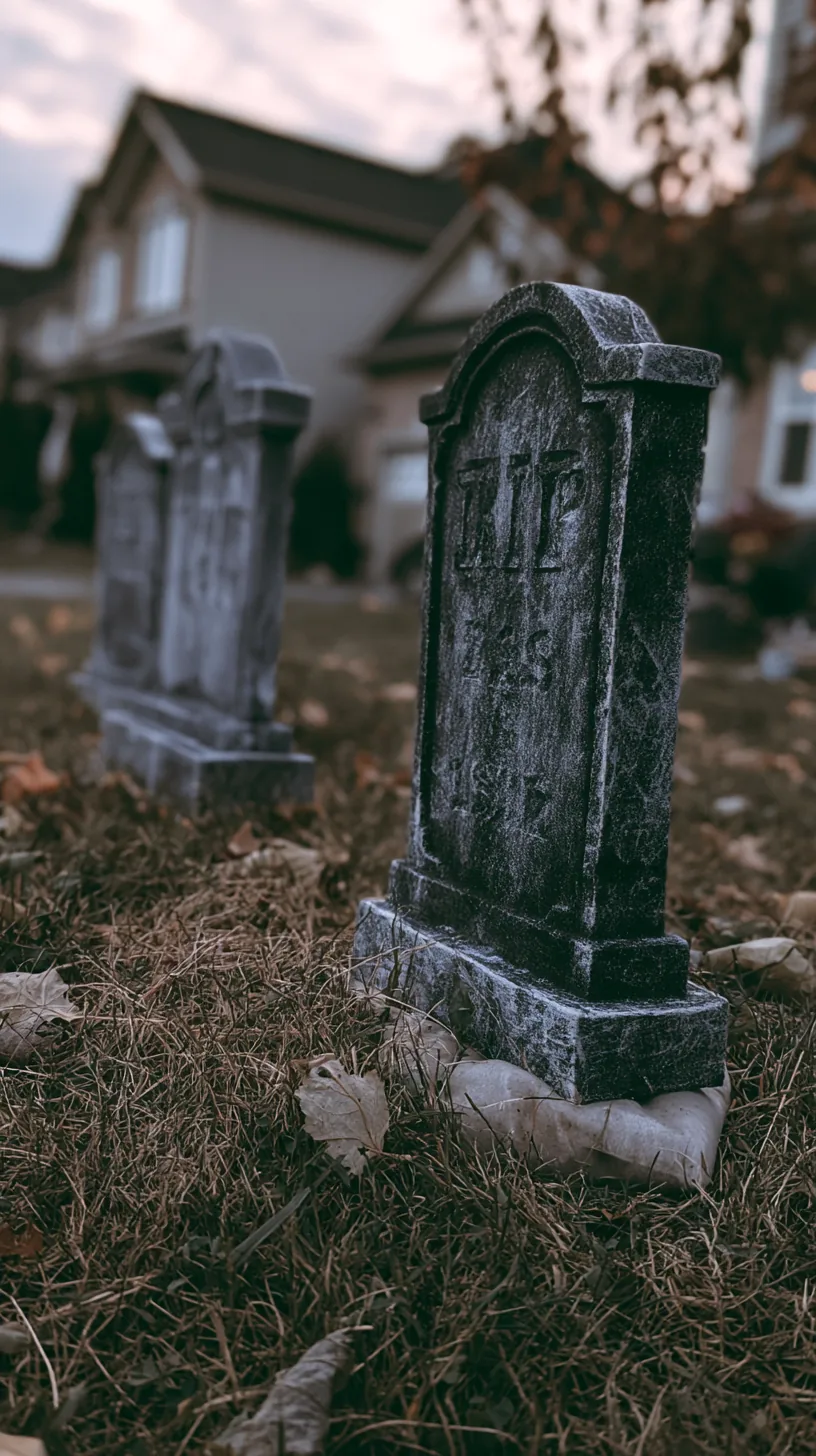 diy foam tombstones anchored in a front lawn — photo 5 of 5
