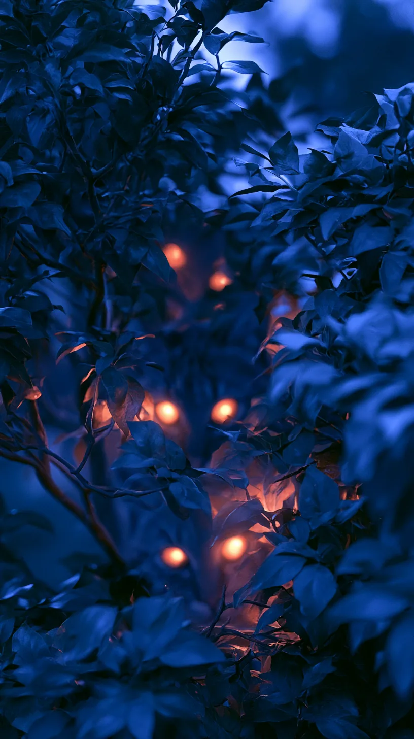 glowing red eyes hidden in dark bushes at night — photo 3 of 5