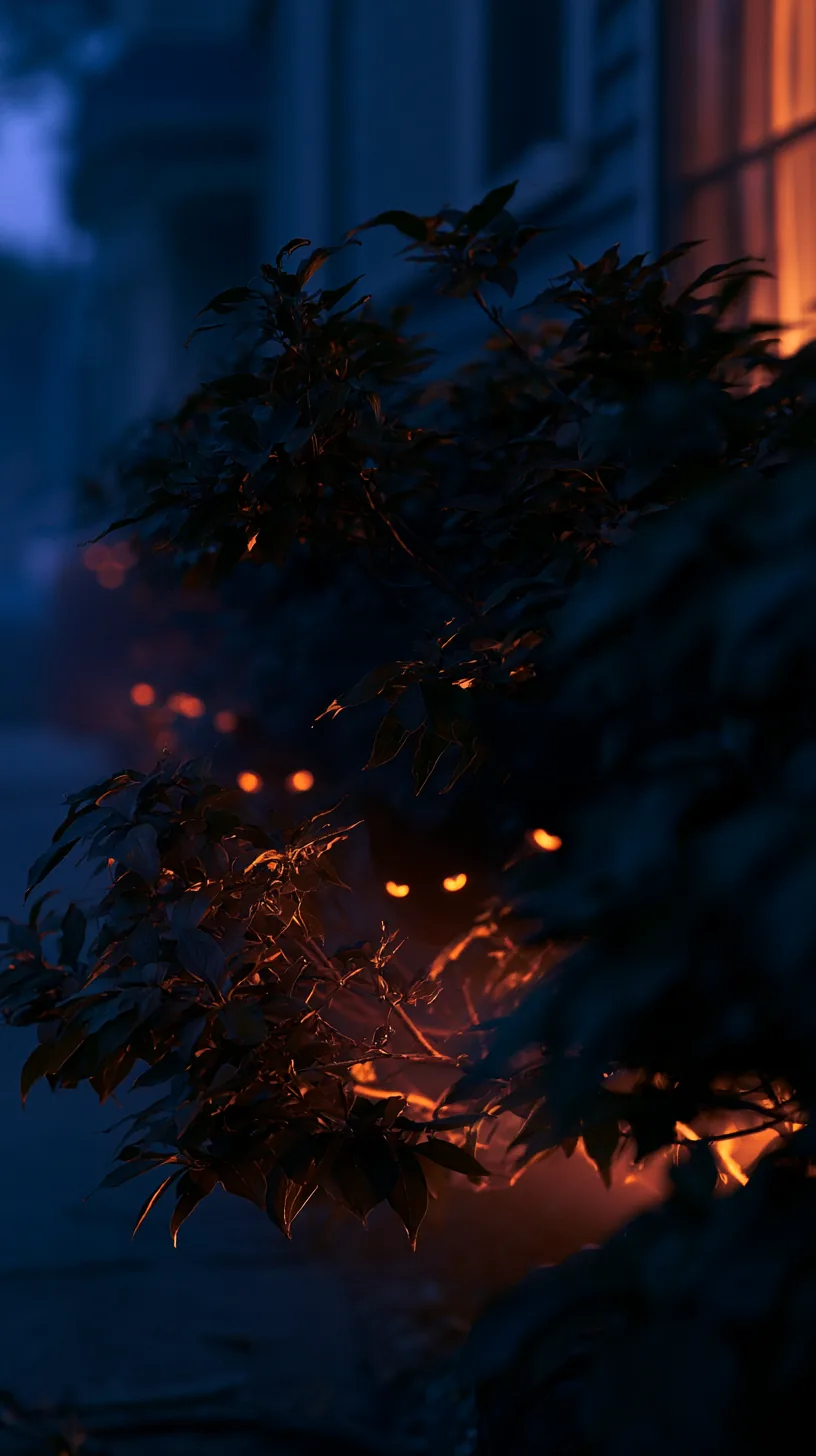 glowing red eyes hidden in dark bushes at night — photo 4 of 5