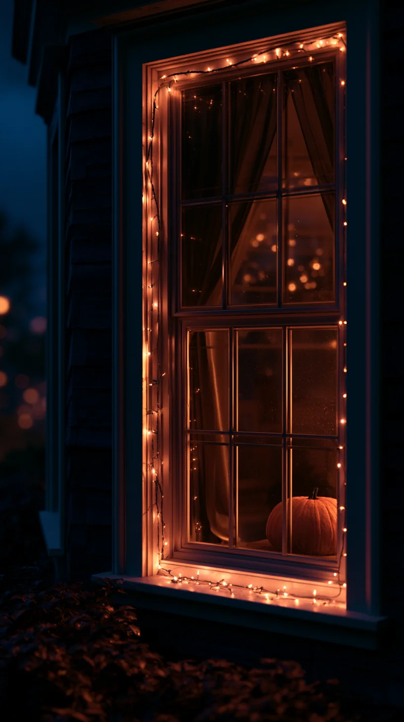 Front porch columns wrapped in wide black ribbon with an orange bow accent, photo 1 of 3