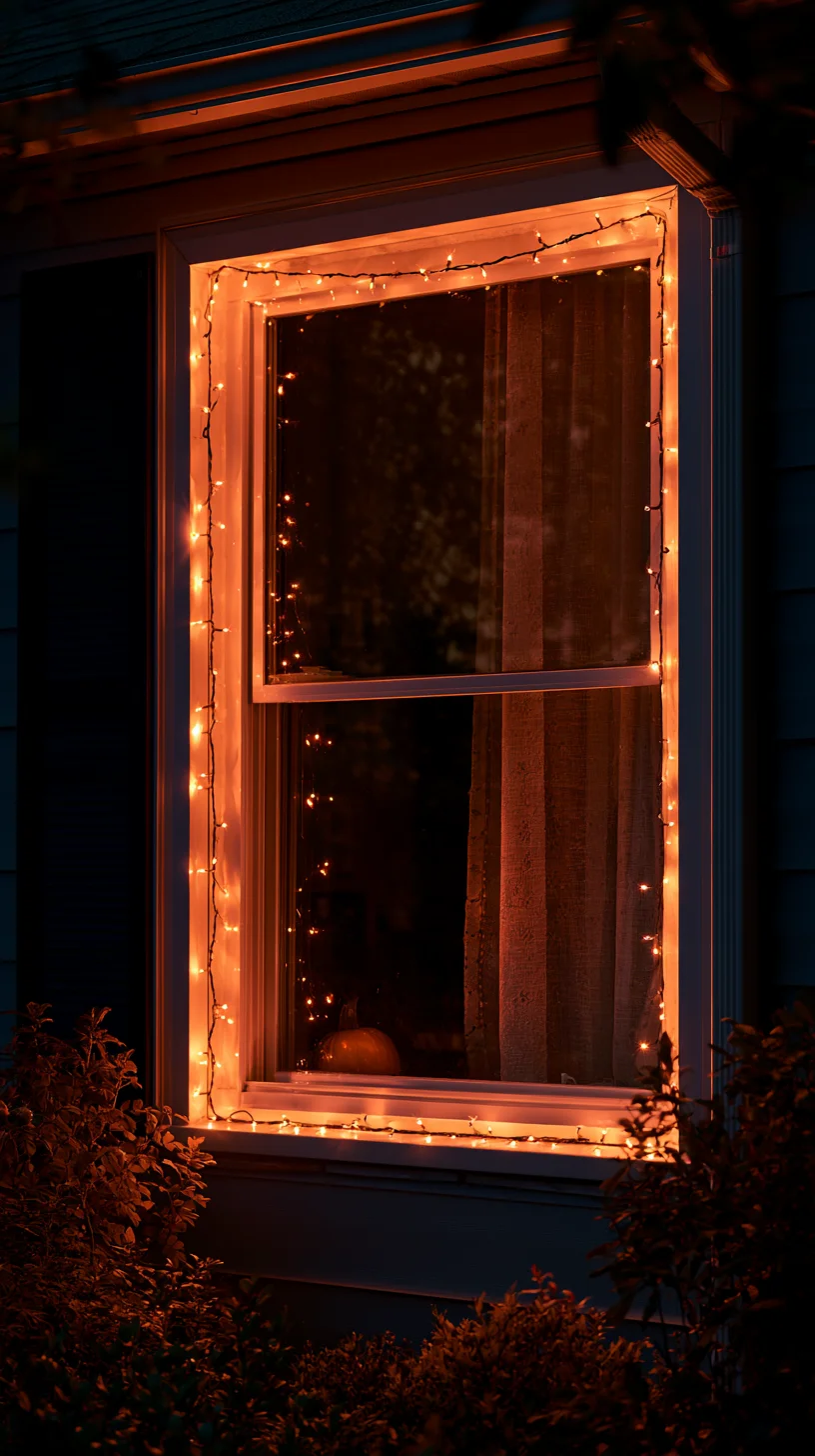 Front porch columns wrapped in wide black ribbon with an orange bow accent, photo 3 of 3