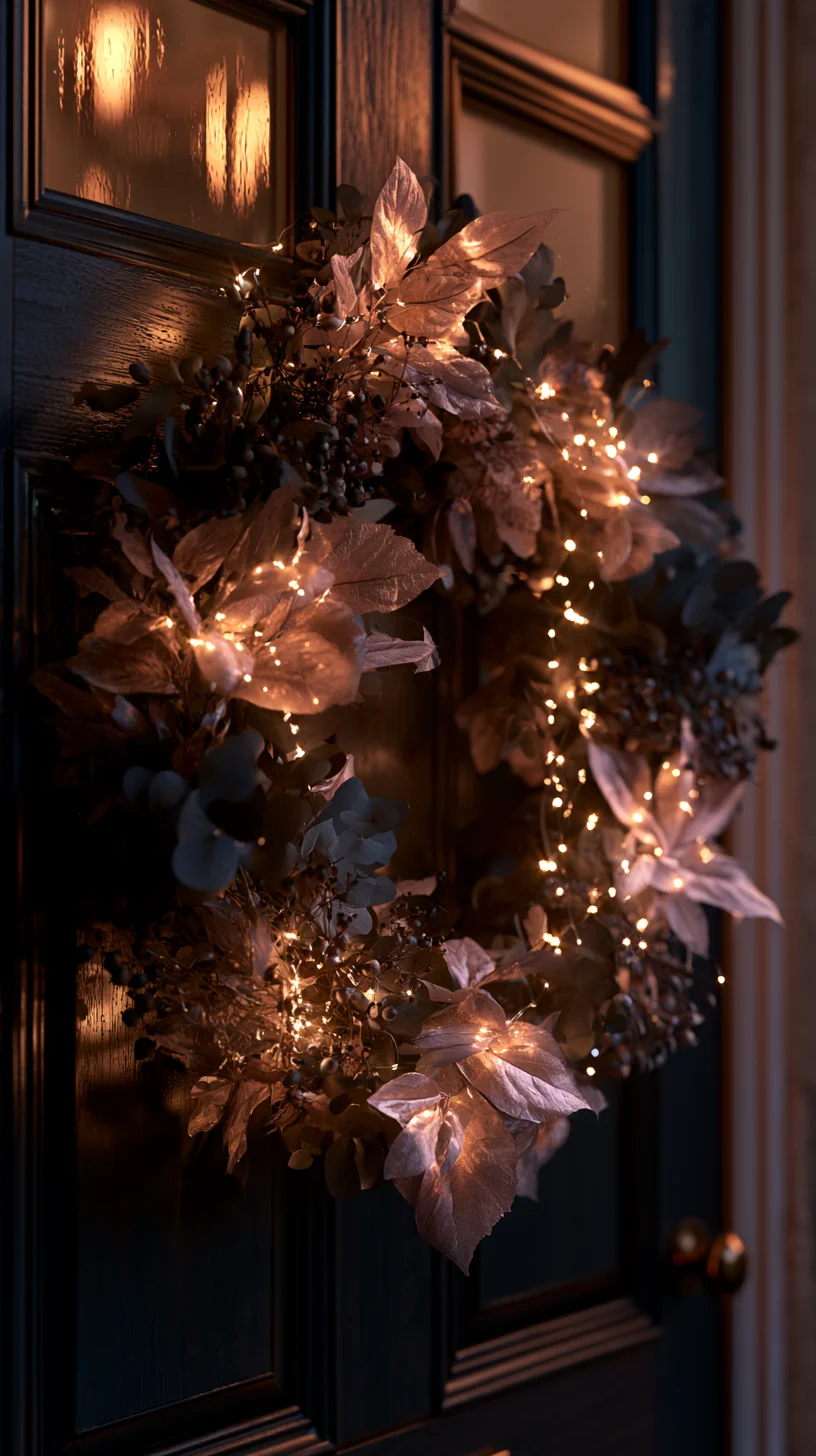 Front door wreath made of black and orange florals with faux spider webbing, photo 1 of 3