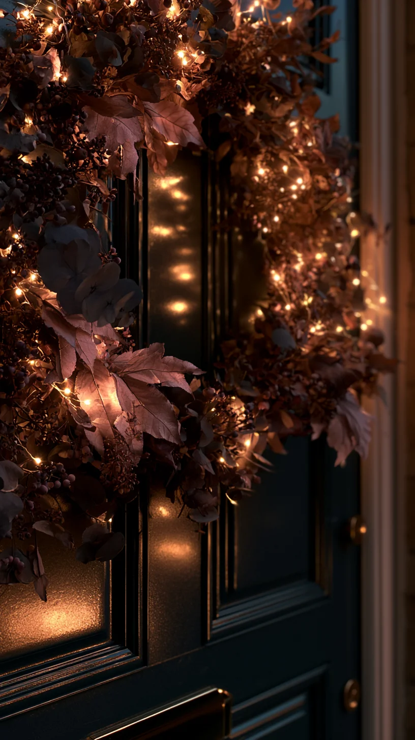 Front door wreath made of black and orange florals with faux spider webbing, photo 2 of 3