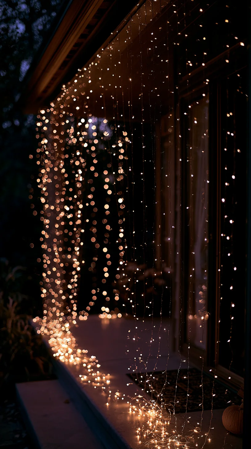 Simple white ghost decoration made from a sheet hanging from a porch overhang, photo 2 of 3