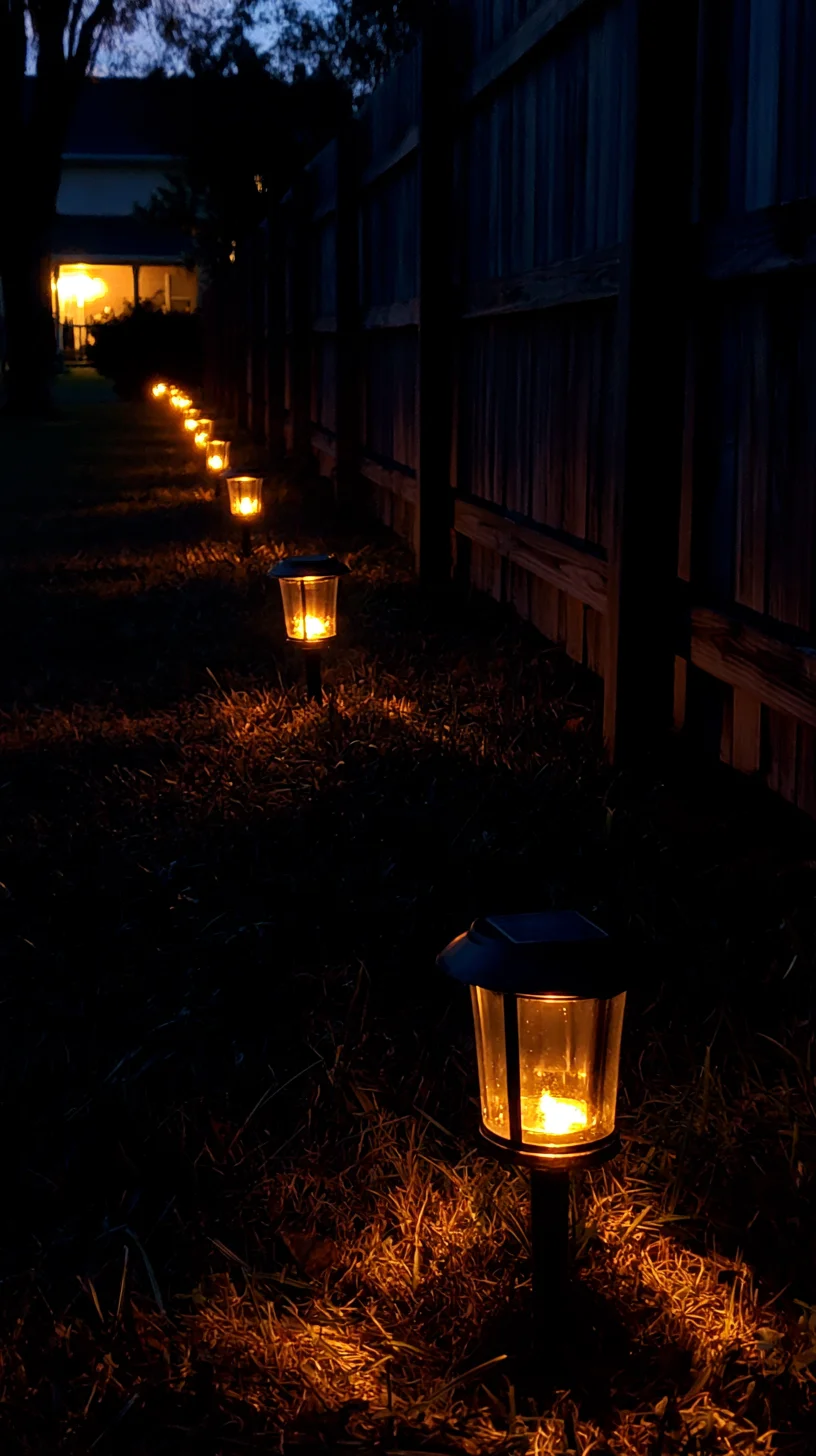 Hanging corpse prop half hidden beside a lantern-lit front walkway at night, photo 2 of 4