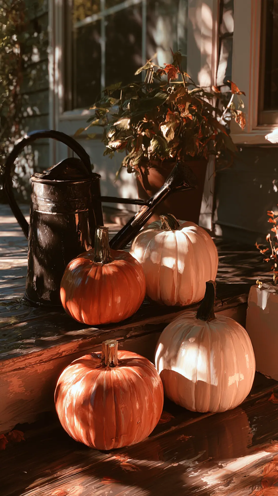 Hand-painted pumpkins finished with a clear weatherproof sealant, photo 1 of 4