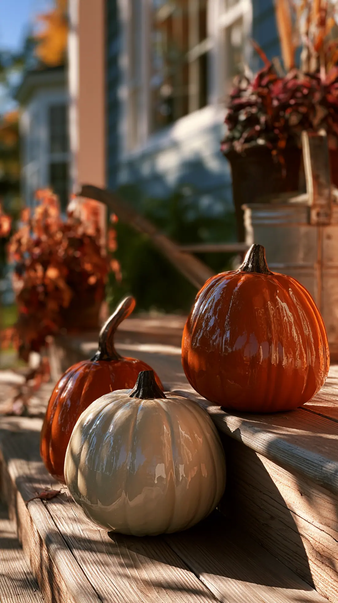 Hand-painted pumpkins finished with a clear weatherproof sealant, photo 3 of 4