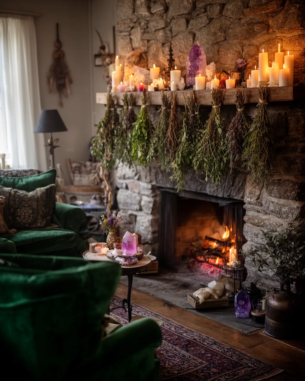Cottage witch hearth room