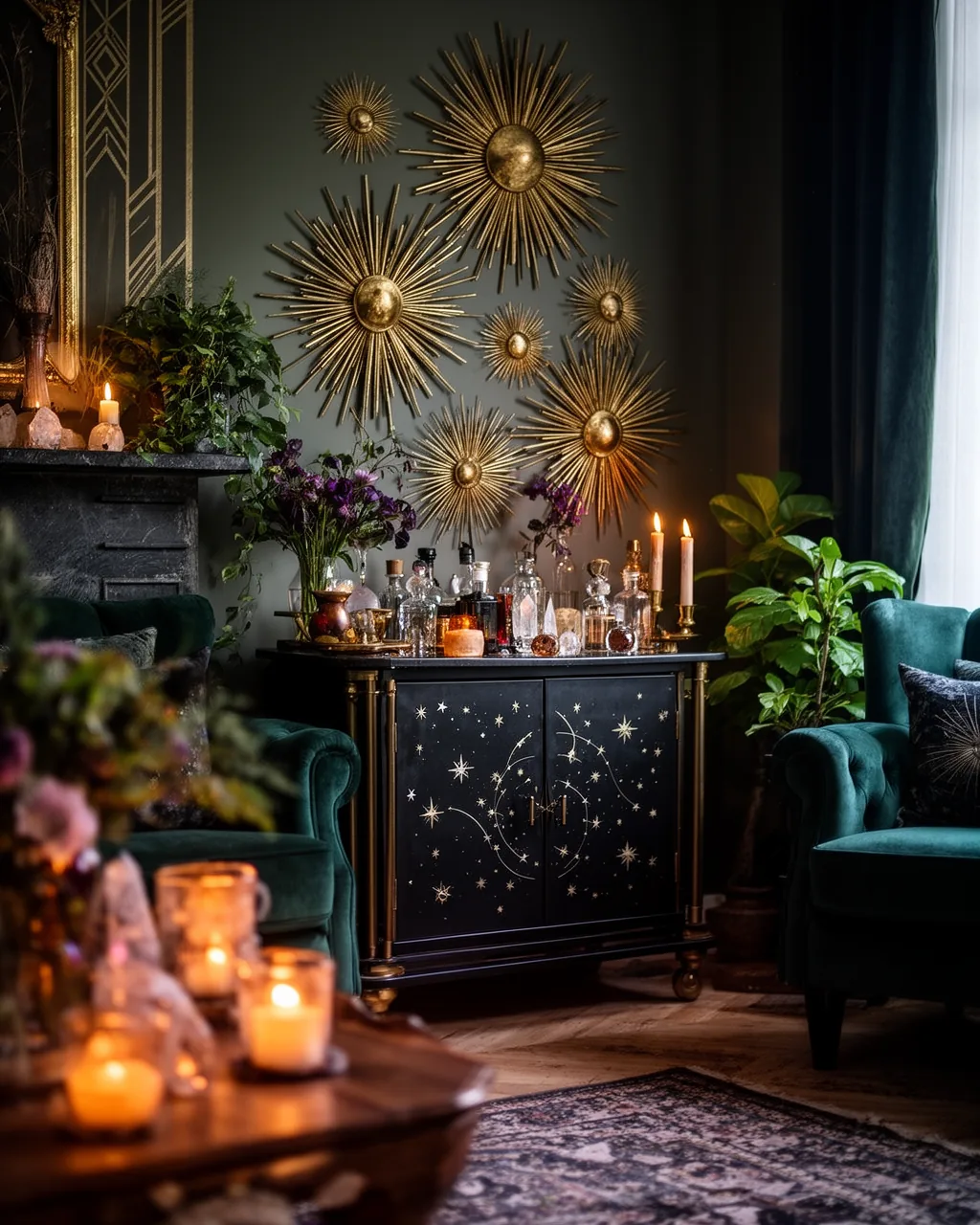 Celestial art deco den