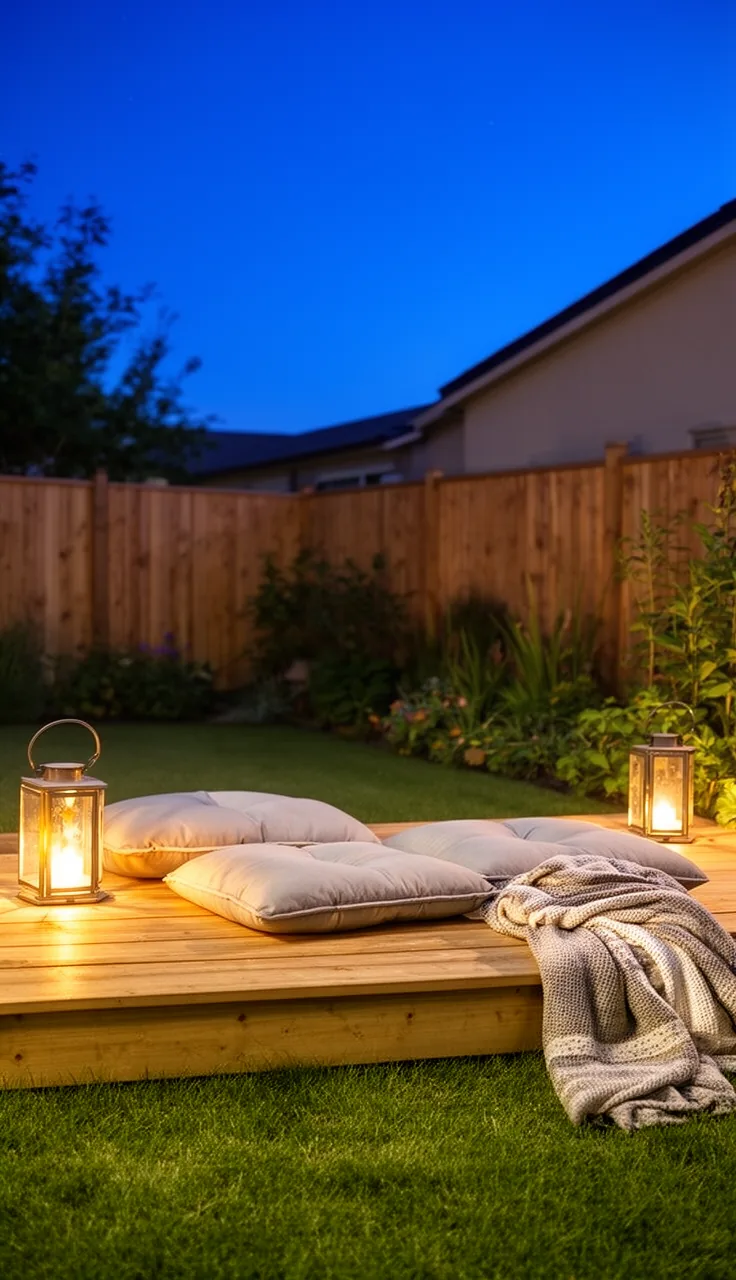 A night-sky observatory deck in a backyard play area