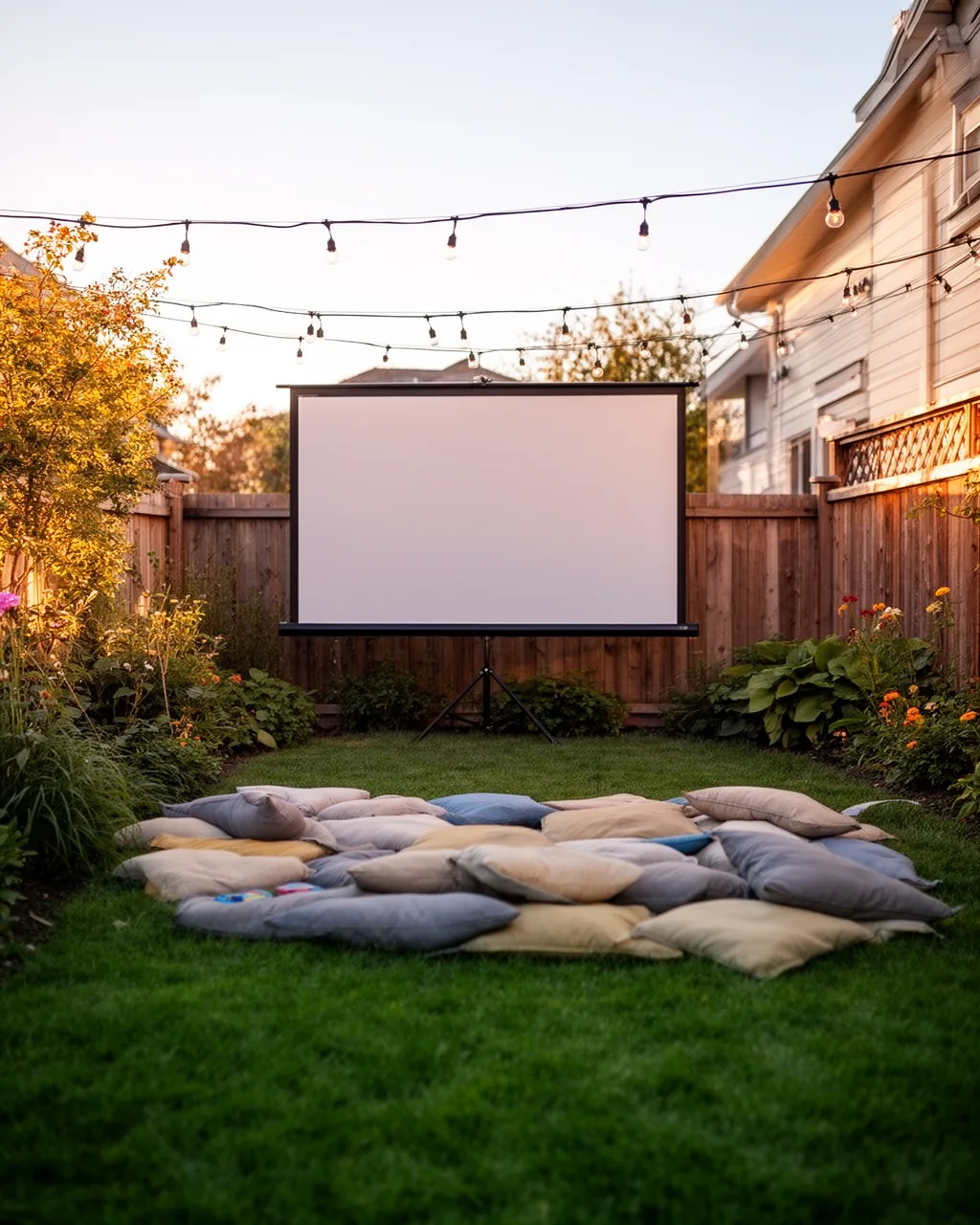 Drive-in movie lawn