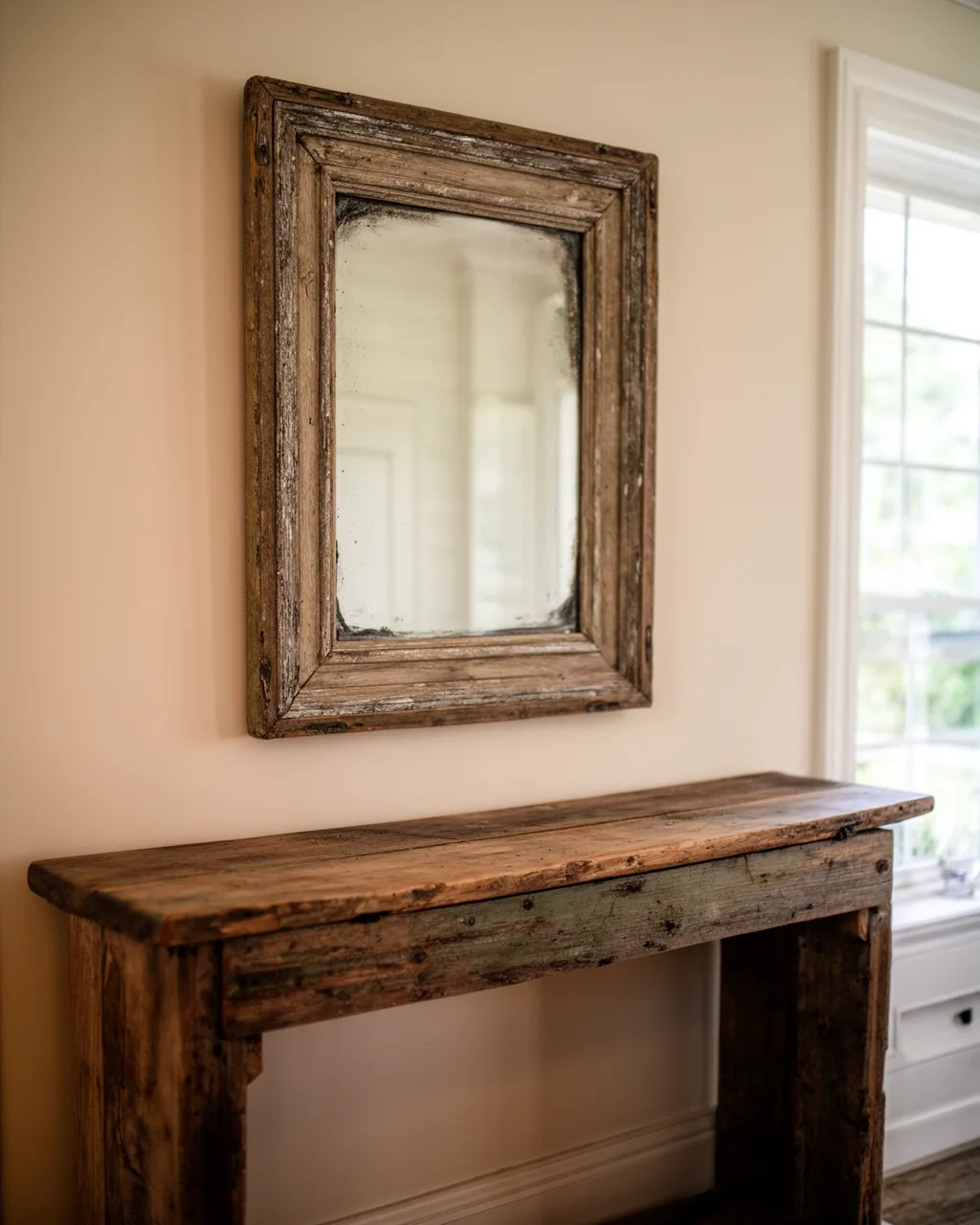 Farmhouse patina mirror