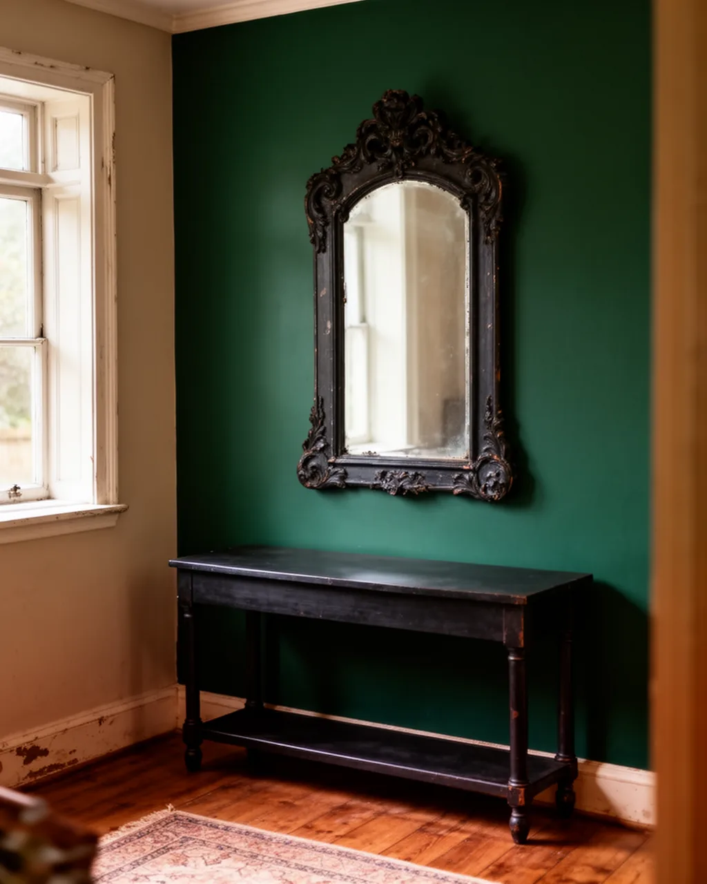 Jewel-tone drama mirror