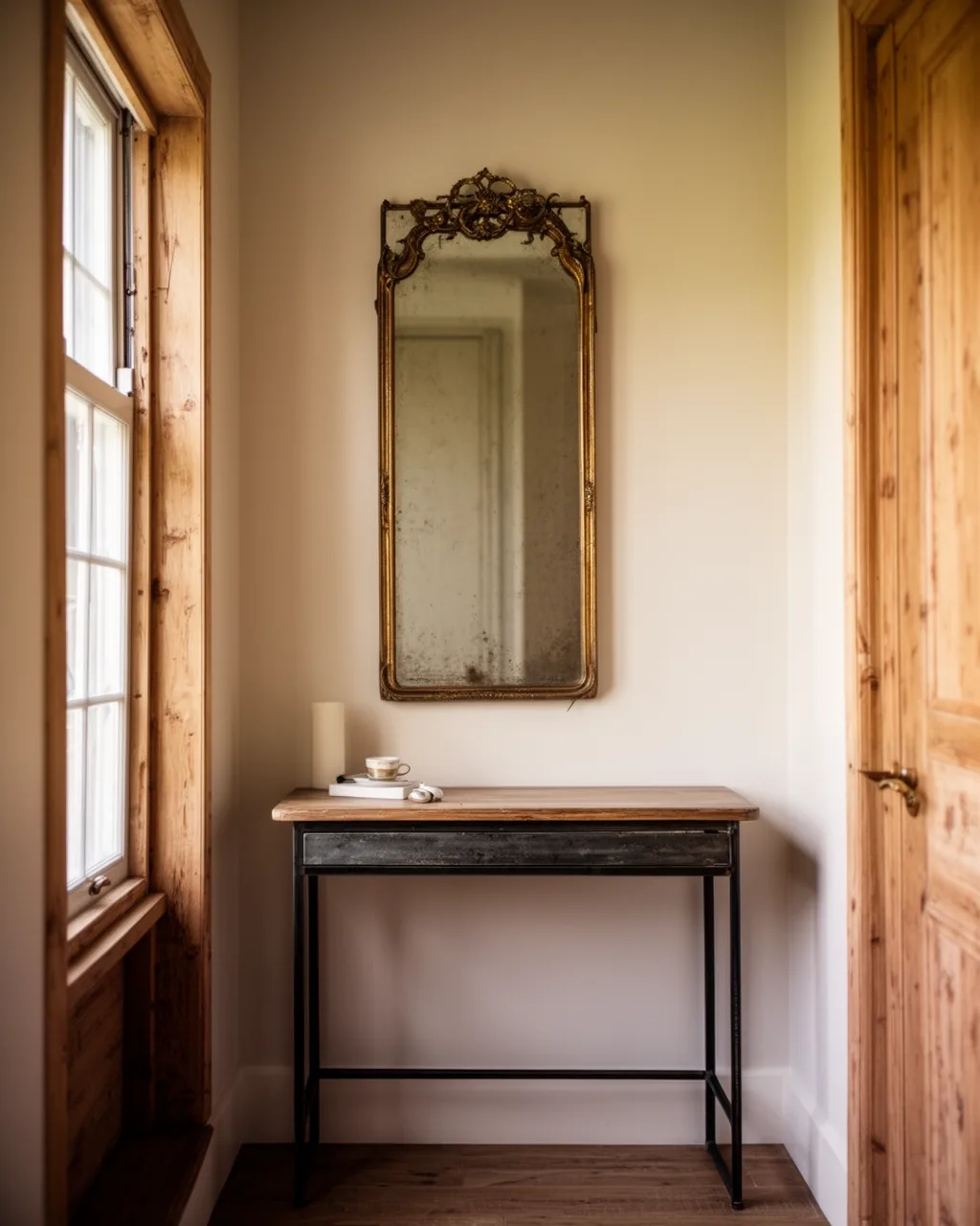 Apartment entry mirror