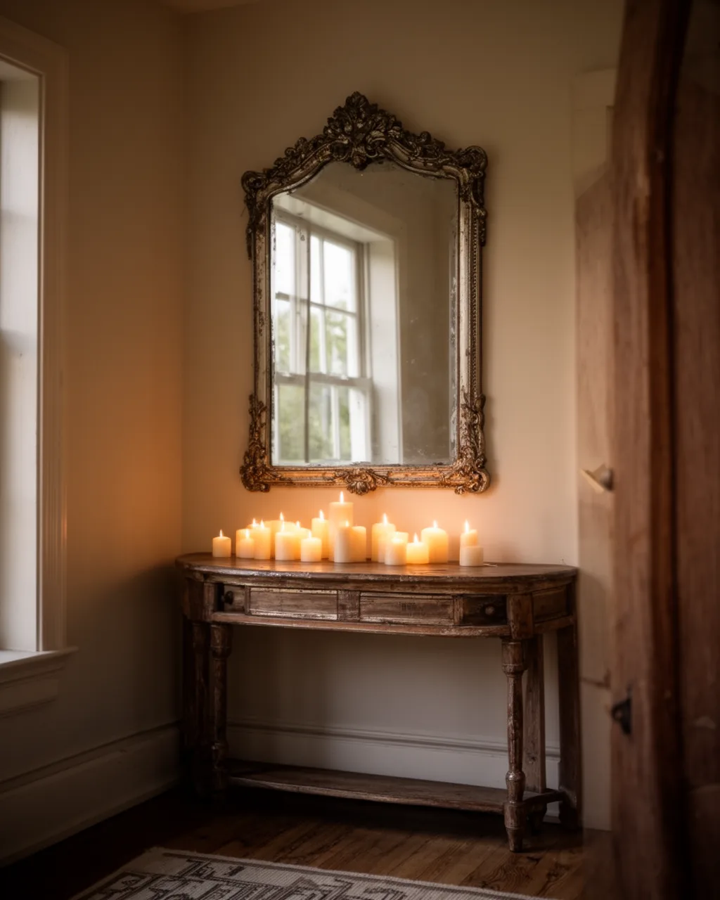 Candlelit entry mirror