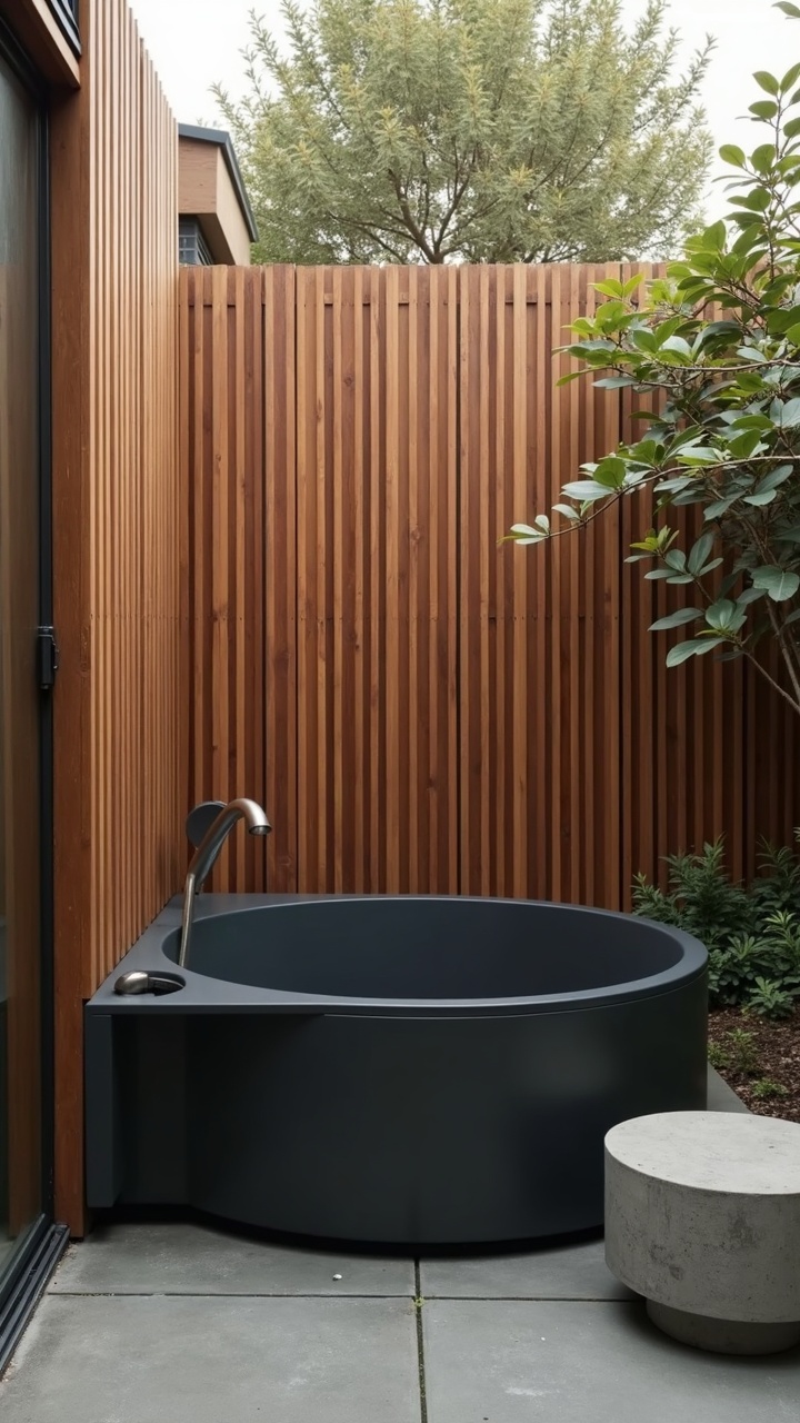 Japandi Corner Spa With Cedar Slats