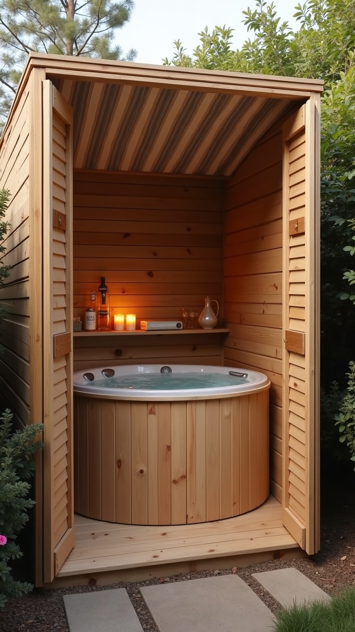 Compact Cabana With Fold-Down Bar