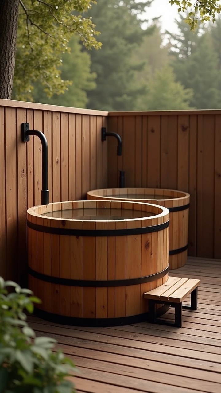 Scandinavian Spa Barrel With Cold Plunge Add-On
