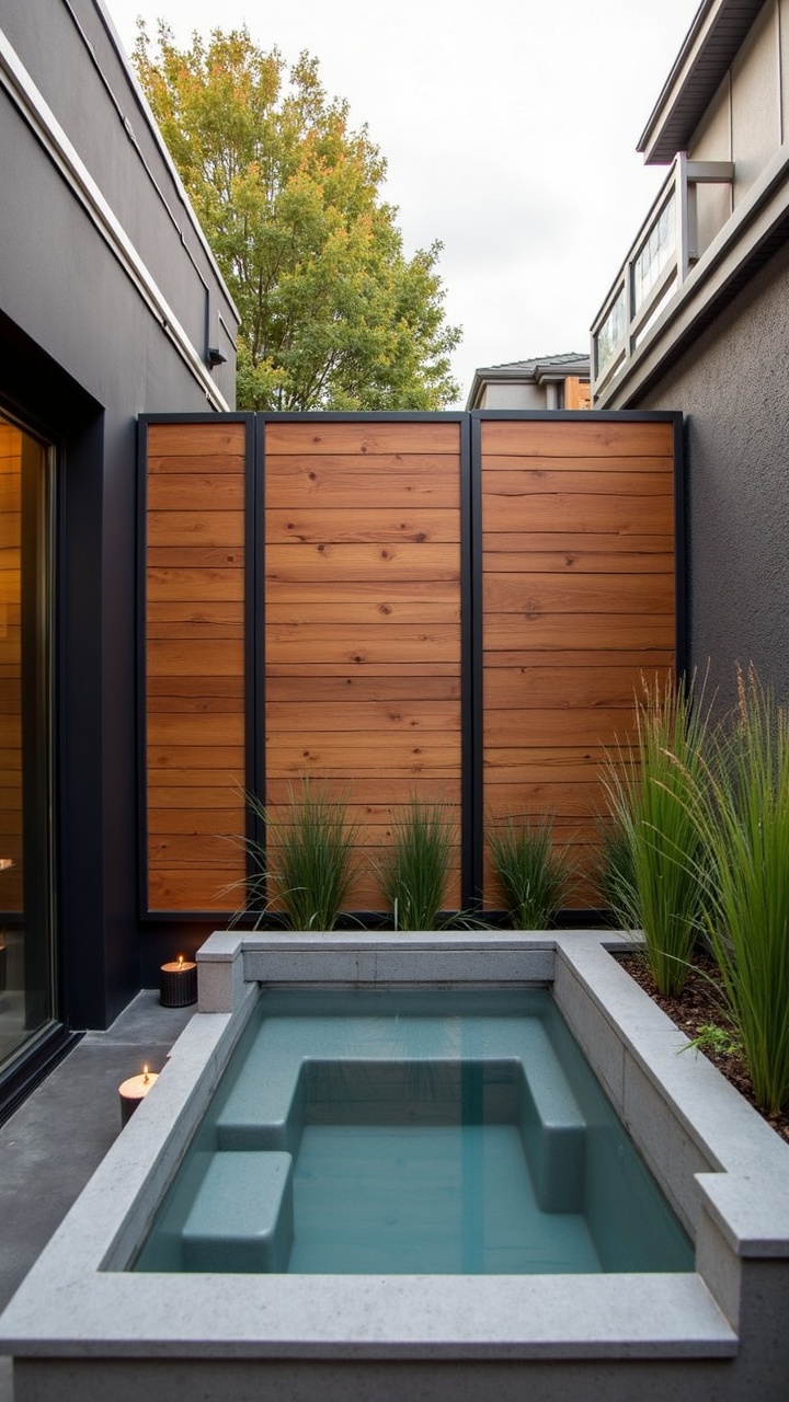 Tiny Terrace Spa With Sliding Privacy Panels