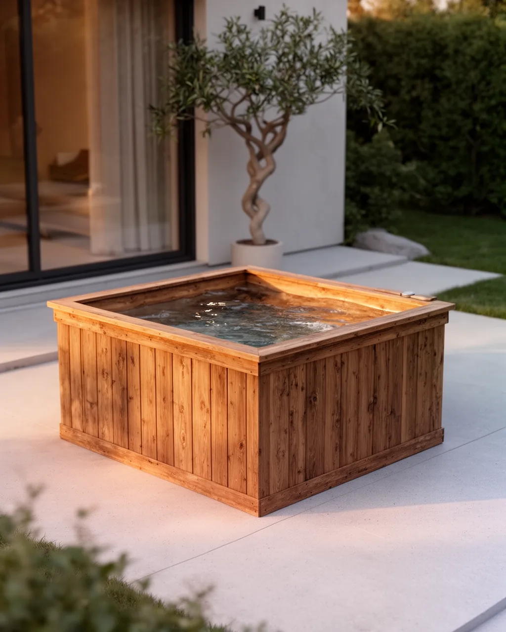 Minimalist modern hot tub