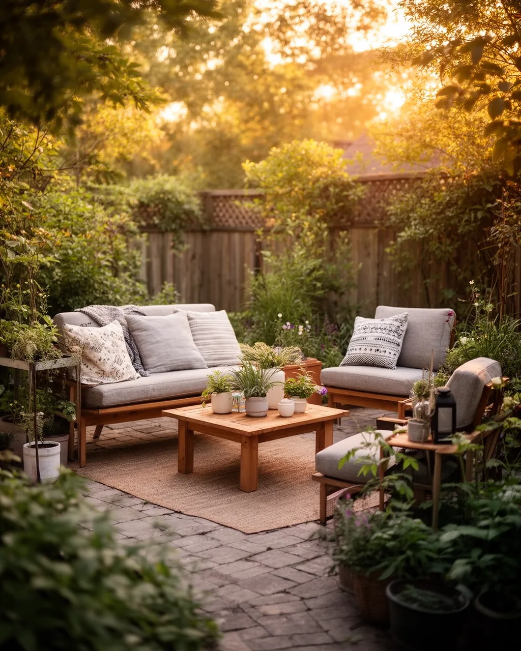 Golden hour backyard glow