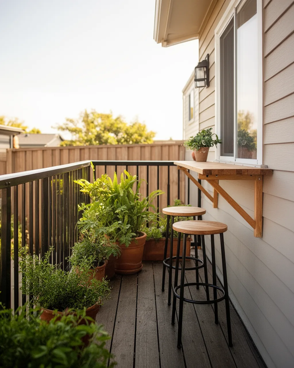 Folding balcony ledge