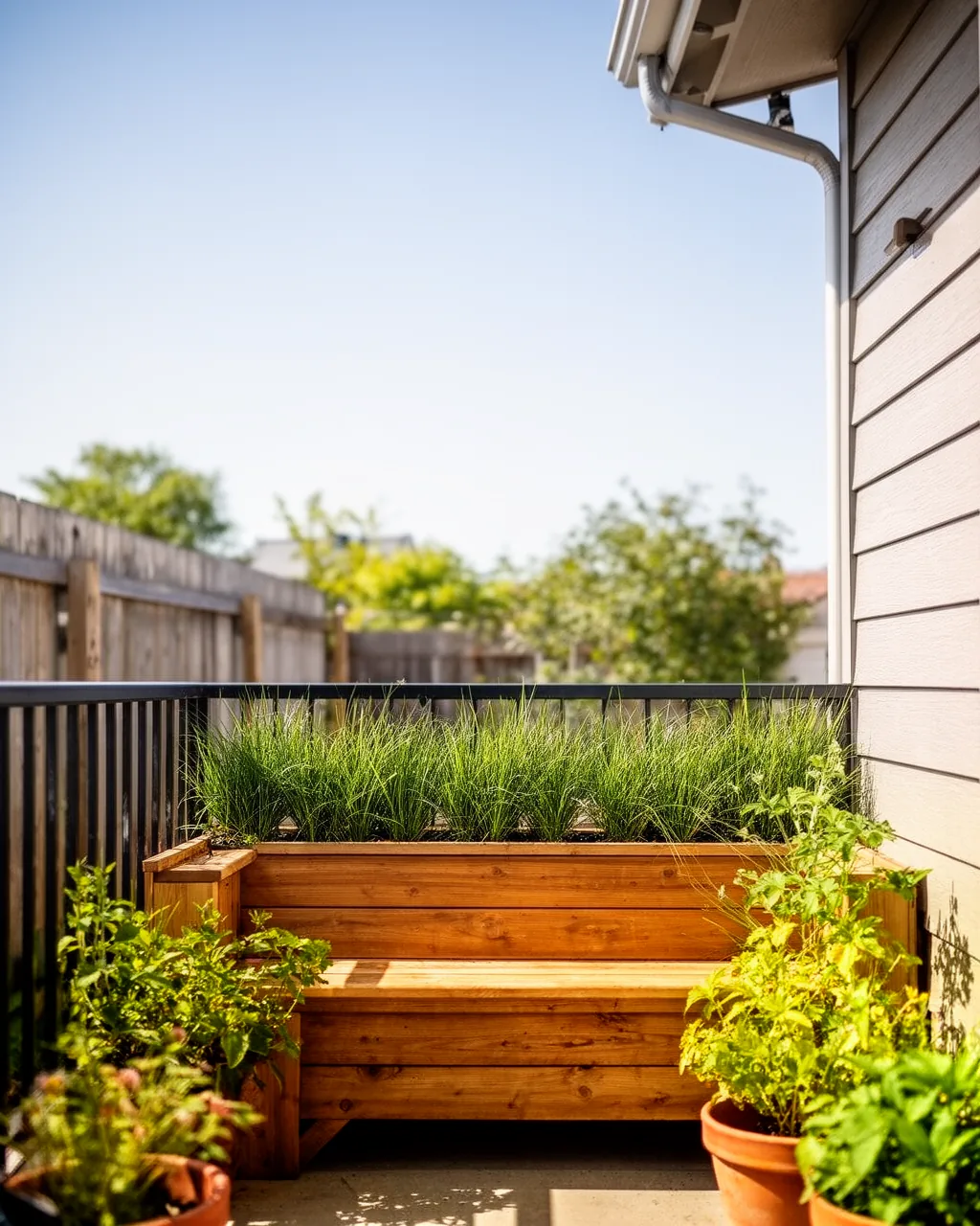 Planter bench screen