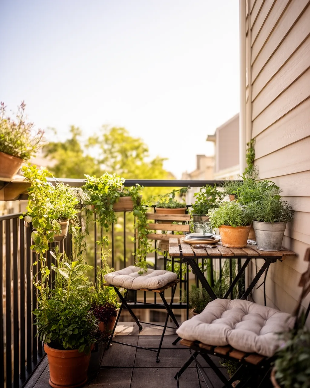 Plant-framed nook