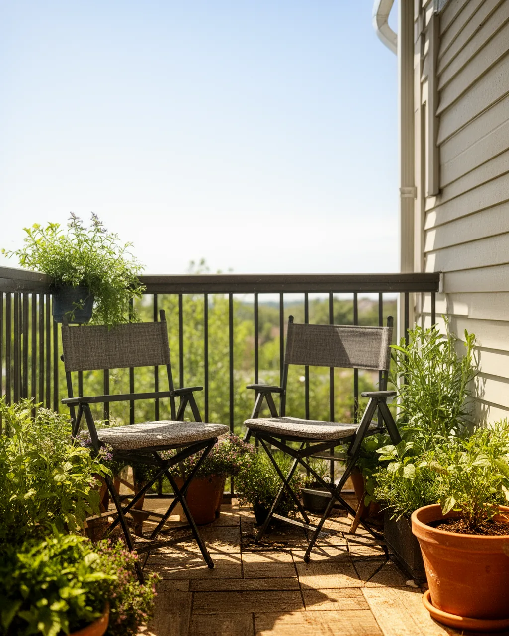 Foldable railing chairs
