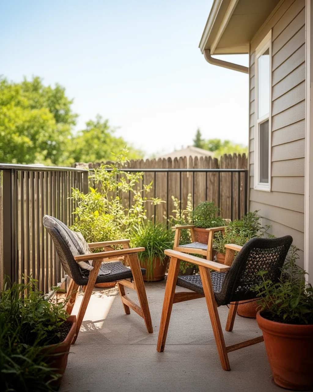 Airy open-base chairs